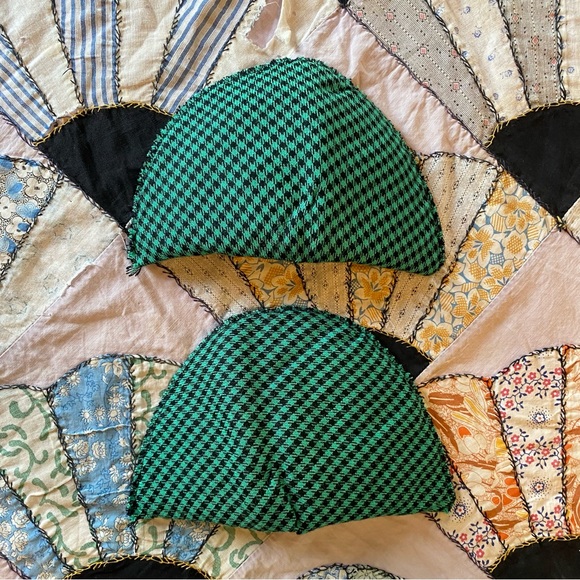 VINTAGE Dress MODA INTL Green Black Checkered Plaid Pencil Bottom Roomy Top 8 - Picture 16 of 16